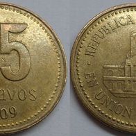 Argentinien 25 Centavos 2009 ## C6