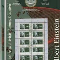 Numisblatt Deutschland 10 Euro 2005 mit Briefmarkenkleinbogen