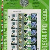 Numisblatt Deutschland 10 Euro 2005 mit Briefmarkenkleinbogen