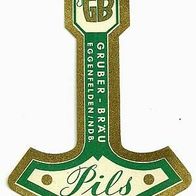 ALT ! Bieretikett Gruber-Bräu † 1966 Eggenfelden Lkr. Rottal-Inn Niederbayern Bayern