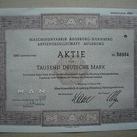 Aktie MAN Maschinenfabrik Augsburg-Nürnberg AG 1.000 DM 1952