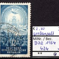 DDR 1954 Viermächtekonferenz, Berlin MiNr. 424 gestempelt -3-