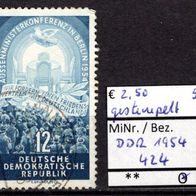DDR 1954 Viermächtekonferenz, Berlin MiNr. 424 gestempelt -5-