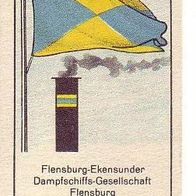 Massary Reedereiflaggen Flensburg -Ekensunder Dampfschiffs Ges Flensburg Nr 233