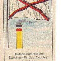 Massary Reedereiflaggen Deutsch Australische Dampfschiff Ges. Hamburg Nr 300