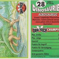 Sammelkarte Dinosaurier Nr. 28 Agrosaurus