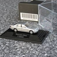 Mercedes S-Klasse ´98 silber Werbe Wiking Vitrine 1:87