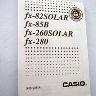 Bedienungsanleitung zu CASIO fx-82 Solar / fx-85 B / fx-260 Solar / fx-280