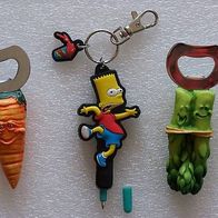 Zwei Flaschenöffner und Simpsons Schlüsselaufhänger mit Kuli - Funktion