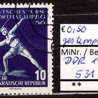 DDR 1956 Deutsches Turn- und Sportfest, Leipzig MiNr. 531 gestempelt -1-