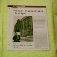 Geheime Staatspolizei (Gestapo) - Infokarte über