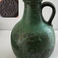 E. & C. Carstens Tönnishof, schöne alte grüne Keramik Krug Vase 1960er-1970er Jahre