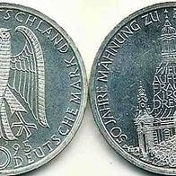 Silber 10 DM 1995 in stgl., 50. Jahrestag der Zerstörung der Frauenkirche zu Dresden