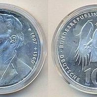 Deutschland Silber 10 DM 1997 in stgl., 500 Geburtstag von Melanchthon