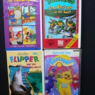 4 mal VHS Turtles - Paddington - Teletubbies 2 - Flipper und das Flugzeugwrack