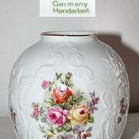 Royal Porzellan Bavaria KPM wunderschöne Vase mit Blumen Dekor und Goldrand