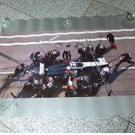 Mercedes Benz Poster Mc Laren Boxen-Stop mit Autogramm