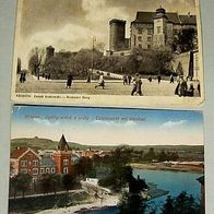 2 x AK Krakau, 1 x Litho mit K.K. Landsturm-Marsch-Bataillon Nr.6, u. Weichsel Krakow