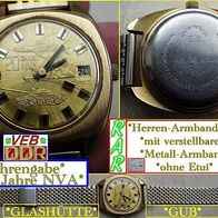 DDR * Glashütte-GUB-Herren-Armbanduhr * 20 Jahre NVA + Metall-Armband * ohne Etui