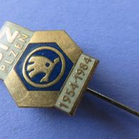 Skoda Anstecknadel kein Pin Badge Logo Emblem Schriftzug silber blau 