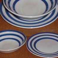 Schale + Teller Swinnertons Somerset Blue Ironstone Made in England -- alt + rar!