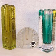 3 massive Orchideen-Glas-Vasen, 2x Schott-Zwiesel, 1x Walther-Glas *