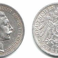 Preußen Silber 2 Mark 1906 A, Kaiser Wilhelm II. (1888-1918) J. 102, f. vz
