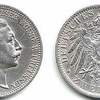 Preußen Silber 2 Mark 1904 A, Kaiser Wilhelm II. (1888-1918) J. 102