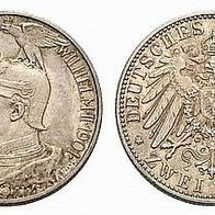 Preußen 2 Mark 1901 A, 200 J. Königreich, Friedrich I. und Wilhelm II. J. 105, vz
