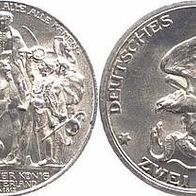 Preußen 2 Mark 1913 A, 100 Jahre Befreiungskrieg , Friedrich Wilhelm III. J. 109, vz+