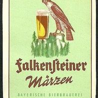 ALT ! Bieretikett Bayerische Bierbrauerei † 1968 Ludwigsstadt-Falkenstein Lkr Kronach