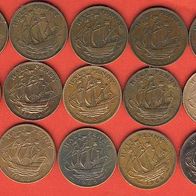Großbritannien 15 x 1/2 Penny Sammlung nur verschiedene Lot (84)