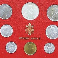 Vatikan 688 Lire Kursmünzensatz komplett 1964 Papst PAUL VI. (1963-1978)