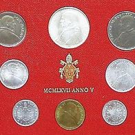 Vatikan 688 Lire Kursmünzensatz komplett 1967 Papst PAUL VI. (1963-1978)