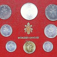 Vatikan 688 Lire Kursmünzensatz komplett 1974 Papst PAUL VI. (1963-1978)
