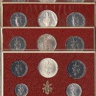 Vatikan 688 Lire Kursmünzensatz komplett 1975 Papst PAUL VI. (1963-1978)