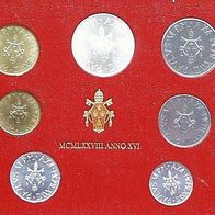 Vatikan 685 Lire Kursmünzensatz komplett 1978 Papst PAUL VI. (1963-1978)