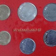 Vatikan 880 Lire Kursmünzensatz komplett 1981 Johannes PAUL II. (1979-2005)
