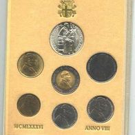 Vatikan 1880 Lire Kursmünzensatz komplett 1986 Johannes PAUL II. (1979-2005)
