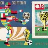 1974 Äquatorialguinea - Ajman Fussball WM Block 76 postfrisch