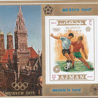 1972 74 Äquatorialguinea WM Deutschland Block München 1972 Mexiko 1974 gezähnt