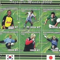 2001 Mosambik 1847-1852 Kleinbogen postfrisch Fußball-WM 2002
