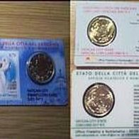3 Amtliche Münzkarten Vatikan 2011 u. 2010 zu 50 cent