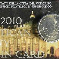 Amtliche Münzkarte No. 1, Vatikan 2010 zu 50 cent