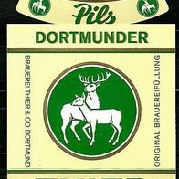 ALT ! Bieretikett "Dortmunder Thier Pils" : Brauerei Thier & Co. † 1994 Dortmund NRW