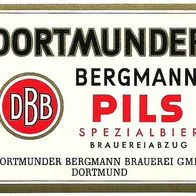 ALT ! Bieretikett Dortmunder Bergmann Brauerei GmbH † 1972 Dortmund NRW
