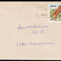 Finnland - Aland - Brief mit Marke Mi. Nr. 45 -1 Säugetiere / Eichhörnchen <