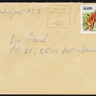 Finnland - Aland - Brief mit Marke Mi. Nr. 45 - 2 Säugetiere / Eichhörnchen <