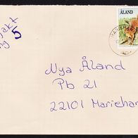 Finnland - Aland - Brief mit Marke Mi. Nr. 45 - 12 Säugetiere / Eichhörnchen <