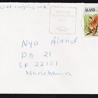 Finnland - Aland - Brief mit Marke Mi. Nr. 45 - 13 Säugetiere / Eichhörnchen <